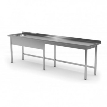 Stół ze zlewem bez półki 2500x600x(h)850 mm | POLGAST
