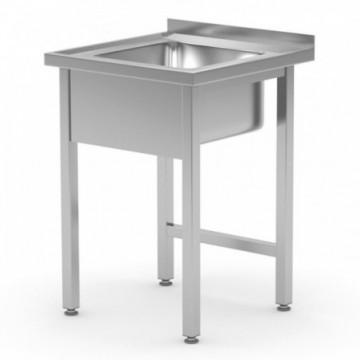 Stół ze zlewem bez półki 600x600x(h)850 mm komora: 40x40x25 cm | POLGAST