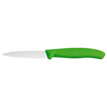 Victorinox Swiss Classic Nóż do jarzyn, ząbkowany, 80mm, zielony