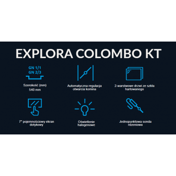 Piec konwekcyjno-parowy PF1545 | Explora Colombo KT | 5xGN2/3 | sonda | system myjący | 6,1kW